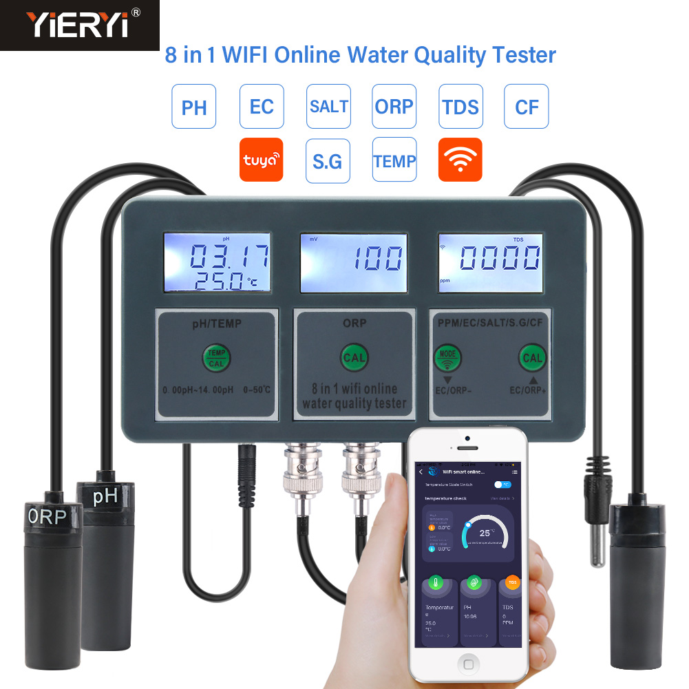 Ph Meter Digital Water Tester - WiFi Tuya Smart Smart Data Logger