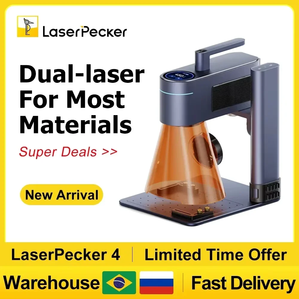 Fiber Laser Marking Machine 30W - LASERPECKER 4 LP4 เลเซอร์สําหรับวัสดุทั้งหมด Dual Light