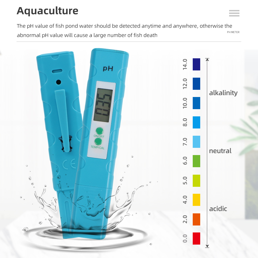 Ph Meter Digital Water Tester - เครื่องวัดค่า PH สำหรับตู้ปลา แบบปากกาพกพา ความแม่นยำสูง 0.01