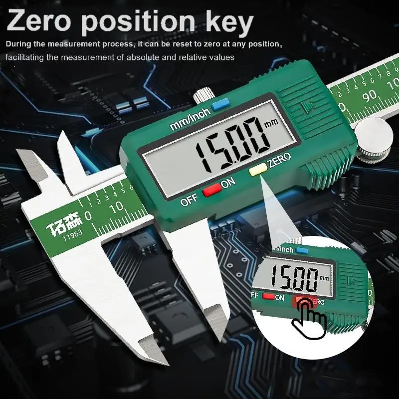 Digital Caliper 150Mm Stainless Steel - คาลิปเปอร์ดิจิตอลขนาดเล็กความแม่นยำสูง สแตนเลสสตีล สำหรับใช้ในบ้าน พร้อมหน้าปัดและคุณสมบัติกันกระแทก