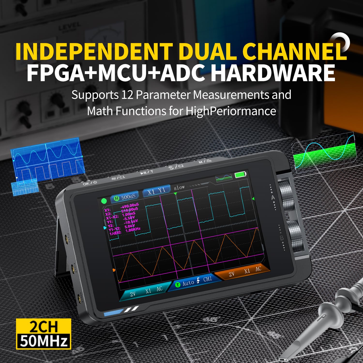 FNIRSI DS215H ออสซิลโลสโคปดิจิ - Fnirsi Digital Oscilloscope Handheld บทวิจารณ์และราคา
