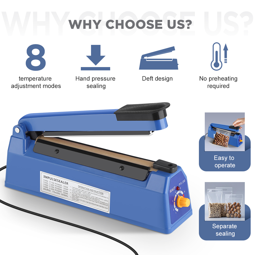 Impulse Sealer เครื่องซีลความร - Plastic Bag Impulse Heat Sealer บทวิจารณ์และราคา