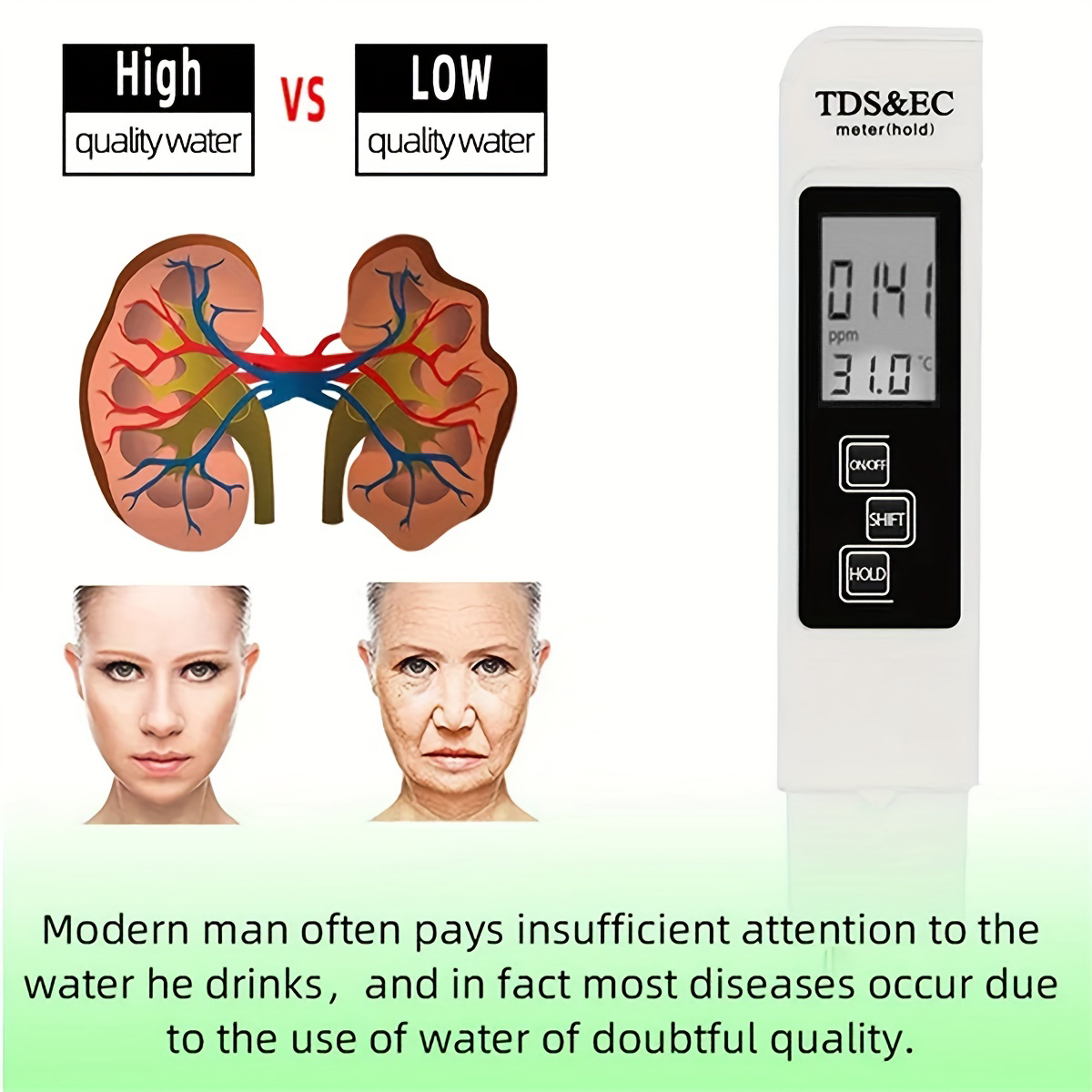 3in1 ปากกาตรวจจับคุณภาพน้ําในค - Ph Meter Digital Water Tester บทวิจารณ์และราคา