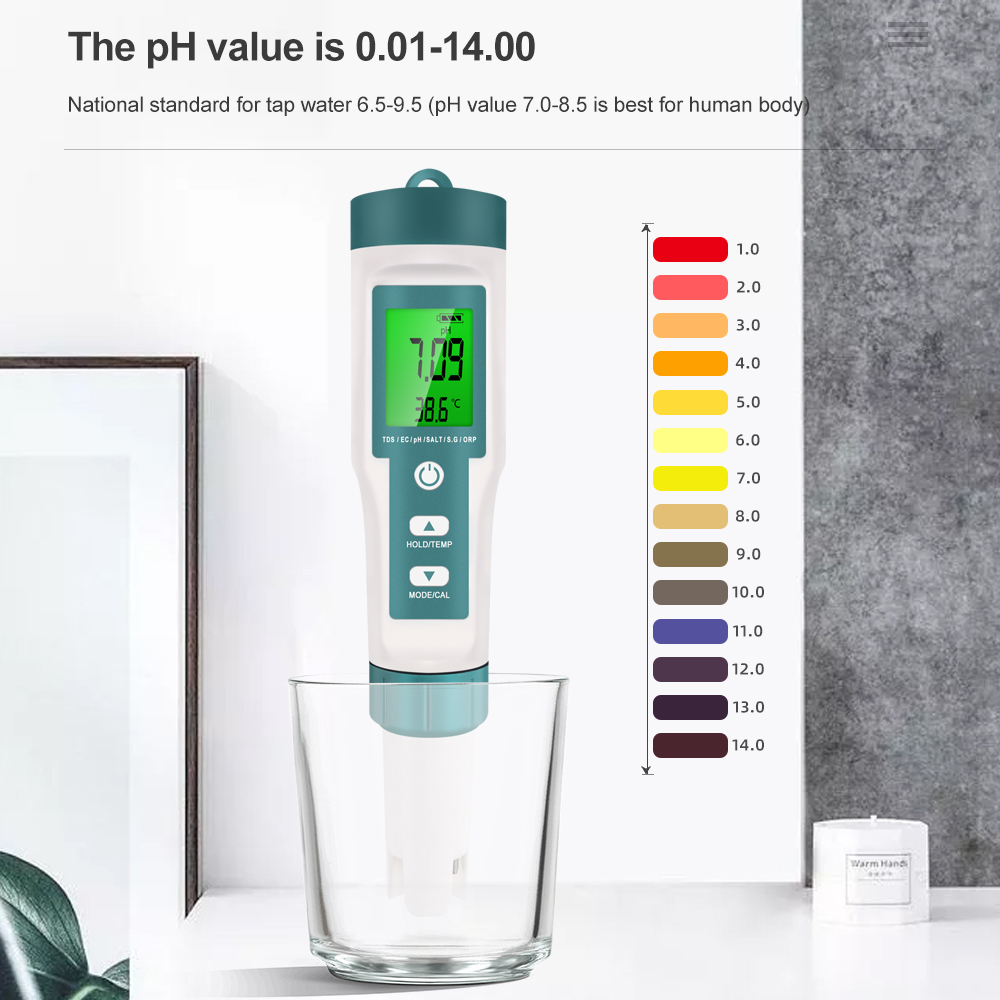 7 in 1 PH TDS EC ORP ความเค็ม  - Ph Meter Digital Water Tester บทวิจารณ์และราคา
