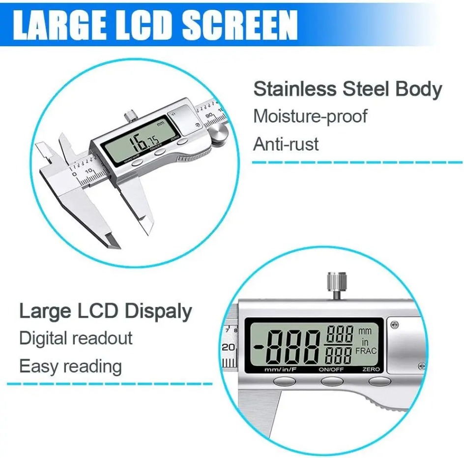 เวอร์เนียร์คาลิปเปอร์อิเล็กทรอ - Digital Caliper 150Mm Stainless Steel บทวิจารณ์และราคา