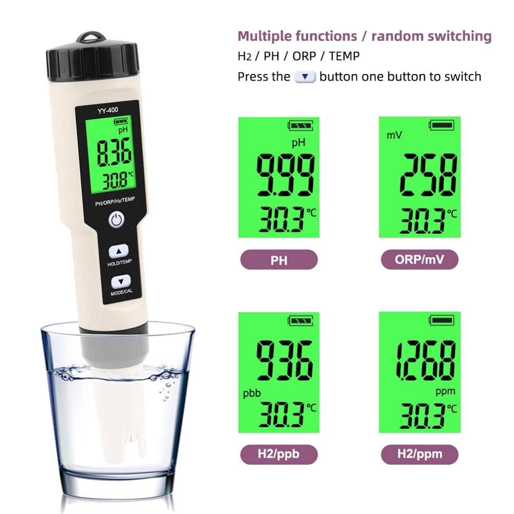 4 in 1 YY-400เครื่องวัดความเข้ - Ph Meter Digital Water Tester บทวิจารณ์และราคา