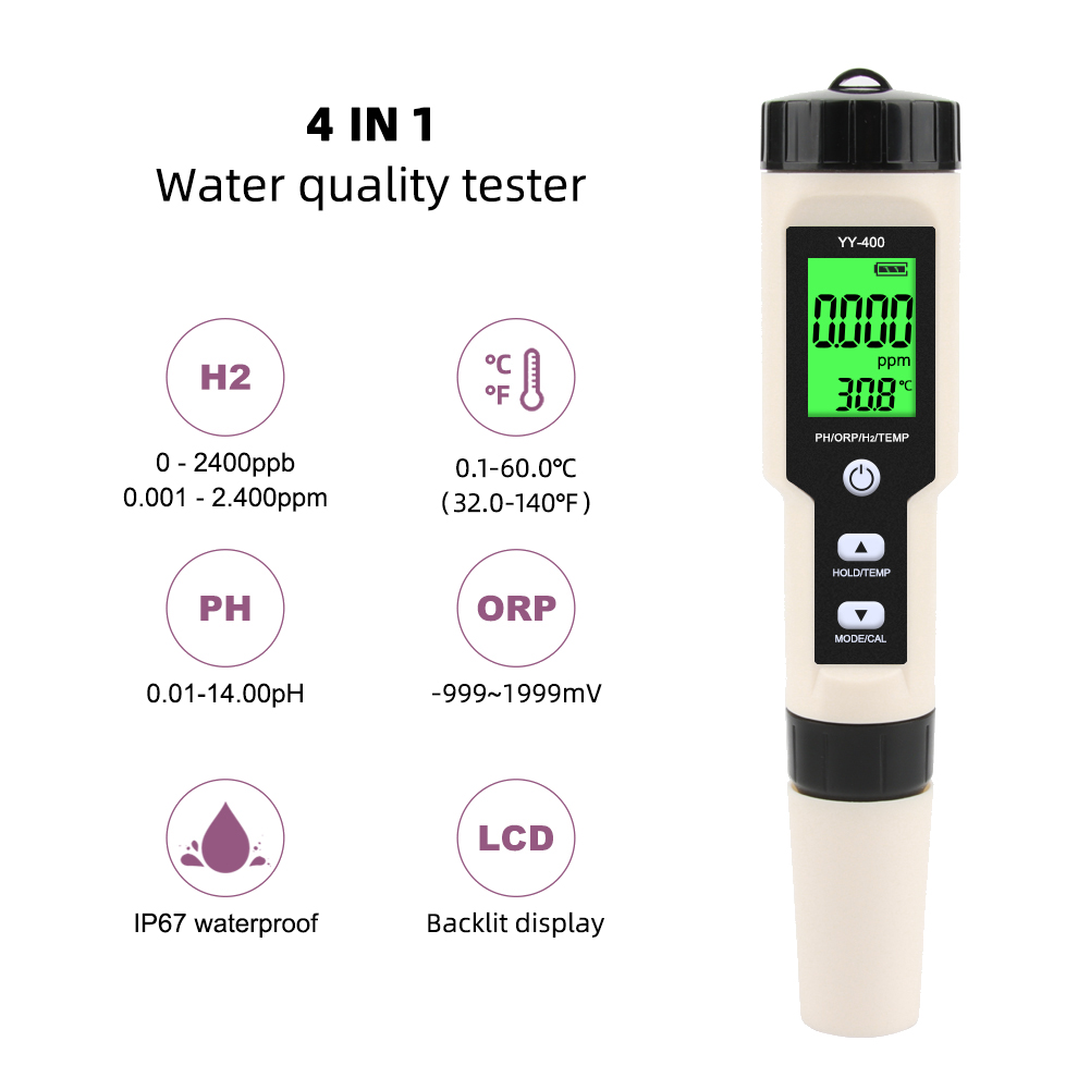4 in 1 YY-400เครื่องวัดความเข้ - Ph Meter Digital Water Tester บทวิจารณ์และราคา